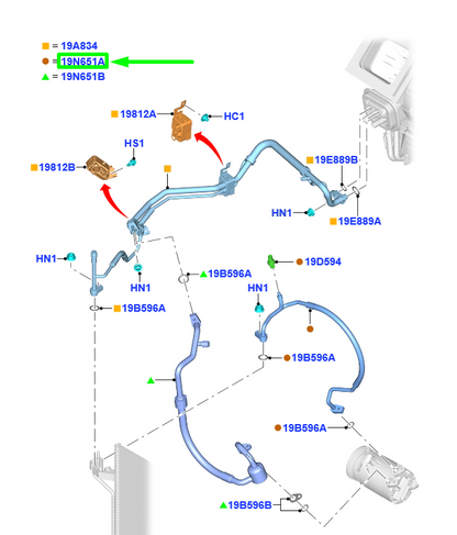 new ford kuga mk2 c520 ac hose pipe tube gv61-19n601-je 2332926 original