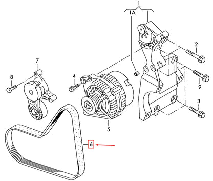 NEW AUDI A3 8P V-RIBBED BELT 06F260849E ORIGINAL
