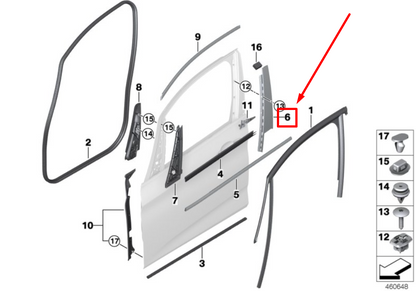 new bmw 2 f45 front left door column-b cover 51337373921 7373921 original