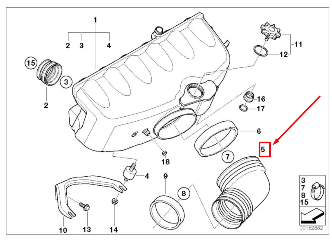 NEW BMW 3 CABRIO E46 INTAKE MANIFOLD SYSTEM AIR DUCT 7830356 11617830356
