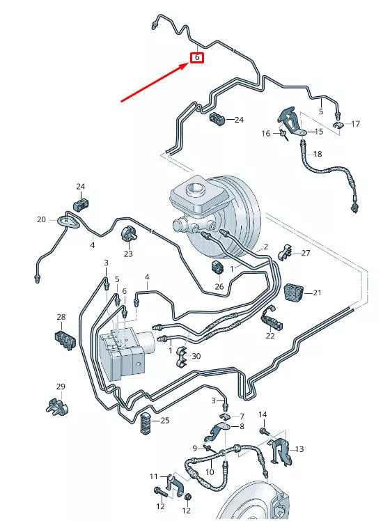 NEW VW TOUAREG CR BRAKE PIPE FROM HYDRAULICS TO BRAKE HOSE 4M4614726L