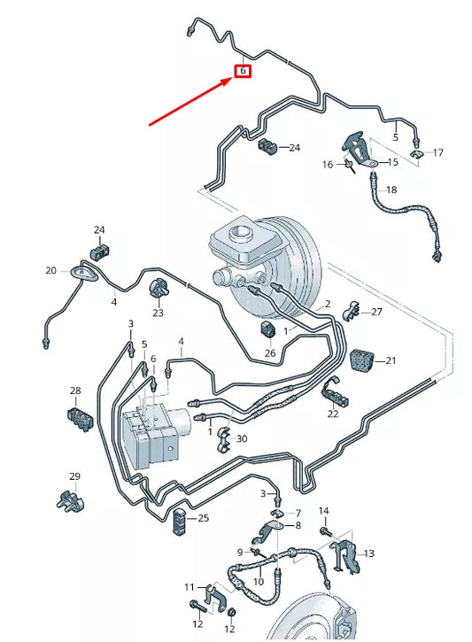 NEW VW TOUAREG CR BRAKE PIPE FROM HYDRAULICS TO BRAKE HOSE 4M4614726L