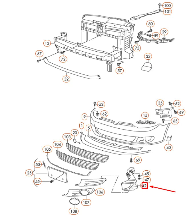 NEW VW GOLF MK6 FRONT BUMPER LEFT REAR AIR GUIDE CHANNEL 5K0825323