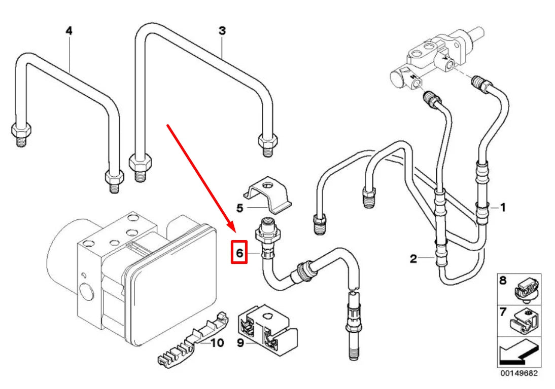 NEW BMW Z4 COUPE E86 FRONT BRAKE PIPE 7837484 34327837484 ORIGINAL