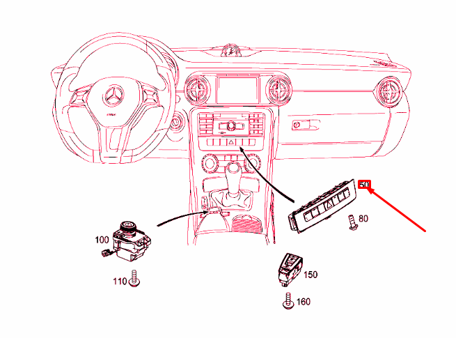 NEW MERCEDES-BENZ SLK R172 UPPER CONTROL PANEL SWITCH BLOCK A1729055301 ORIGINAL