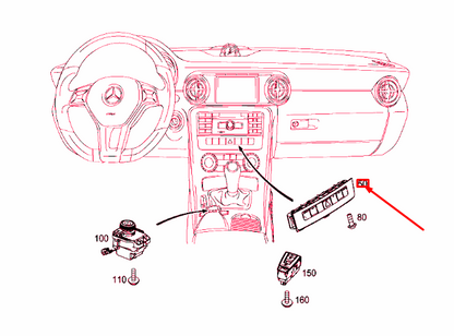 NEW MERCEDES-BENZ SLK R172 UPPER CONTROL PANEL SWITCH BLOCK A1729055301 ORIGINAL
