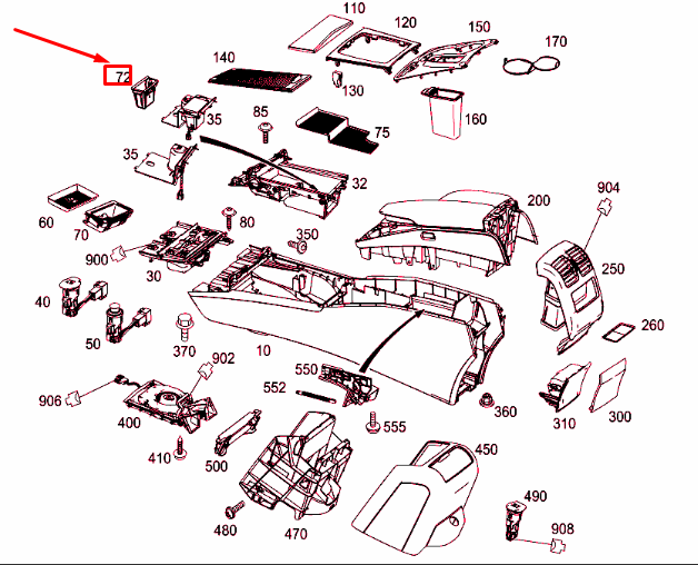 NEW MERCEDES-BENZ GLK-CLASS X204 ASHTRAY POT A2048100430 ORIGINAL