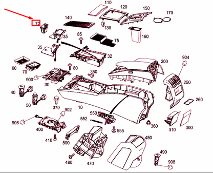 NEW MERCEDES-BENZ GLK-CLASS X204 ASHTRAY POT A2048100430 ORIGINAL
