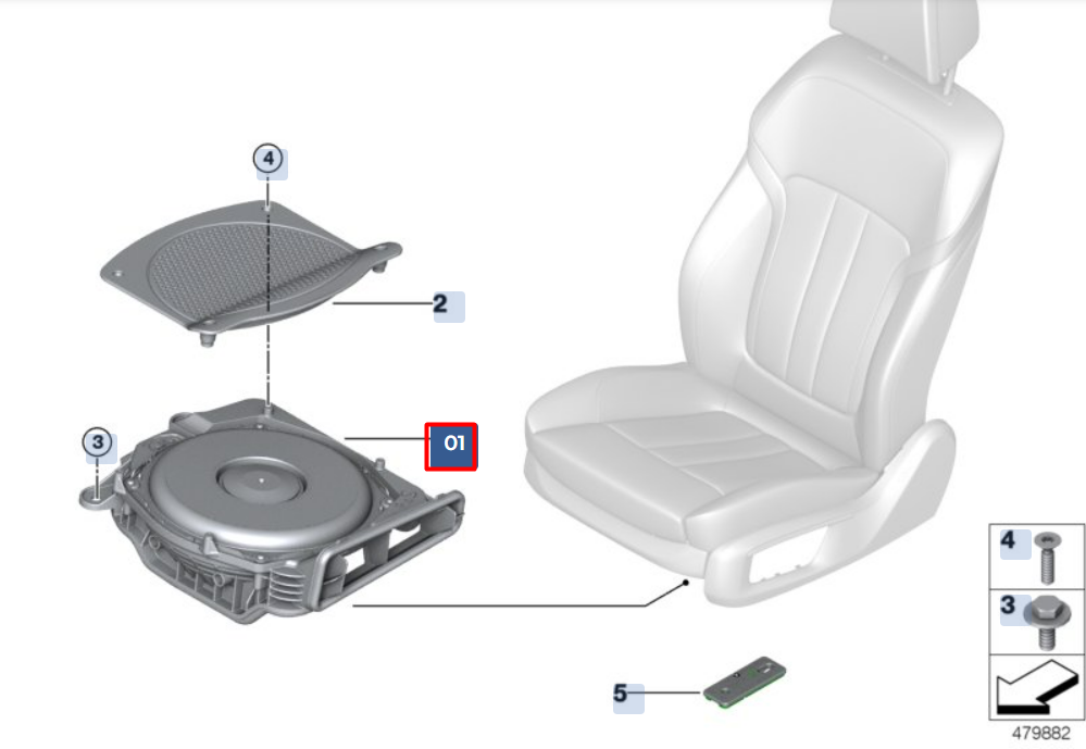 new bmw 5 g30 left central bass 65136801099 original