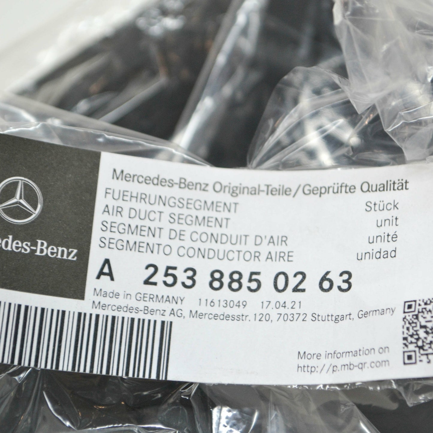 NEW MERCEDES-BENZ GLC COUPE C253 LEFT AIR DUCT SEGMENT A2538850263 ORIGINAL