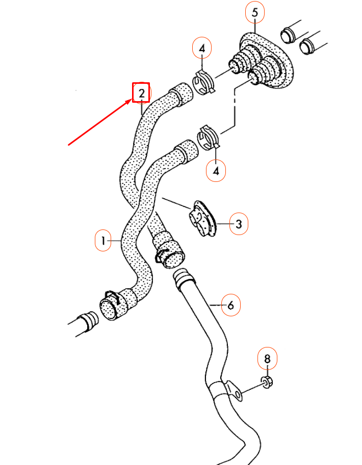 NEW AUDI A5 SPORTBACK 8T8 HEATER COOLANT HOSE 8K1819373AE ORIGINAL