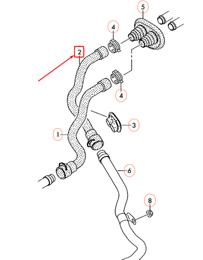 NEW AUDI A5 SPORTBACK 8T8 HEATER COOLANT HOSE 8K1819373AE ORIGINAL