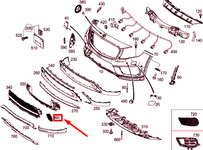 NEW MERCEDES-BENZ GLA X156 FRONT BUMPER RIGHT COVER TRIM A1568856800 ORIGINAL