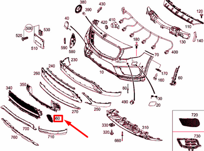 NEW MERCEDES-BENZ GLA X156 FRONT BUMPER RIGHT COVER TRIM A1568856800 ORIGINAL