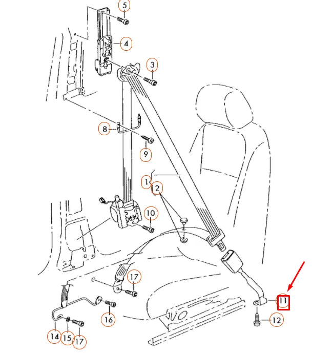 NEW VOLKSWAGEN GOLF MK7 FRONT RIGHT SEAT BELT LATCH 5G4857756EYLZ