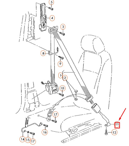 NEW VOLKSWAGEN GOLF MK7 FRONT RIGHT SEAT BELT LATCH 5G4857756EYLZ