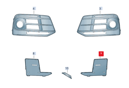 NEW AUDI Q5 FY 80A FRONT BUMPER LEFT GRILLE 80A807245 ORIGINAL