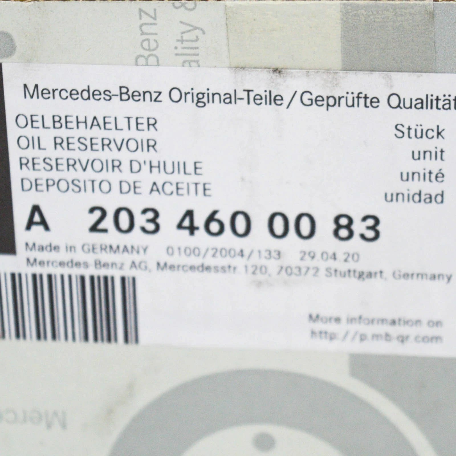 NEW MB C-CLASS W203 POWER STEERING PUMP RESERVOIR A2034600083 2.7 DIESEL