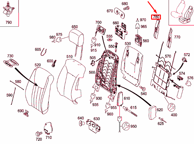 NEW MERCEDES-BENZ ML W164 FRONT LEFT SEAT RIGHT HOOK A2519100276 ORIGINAL