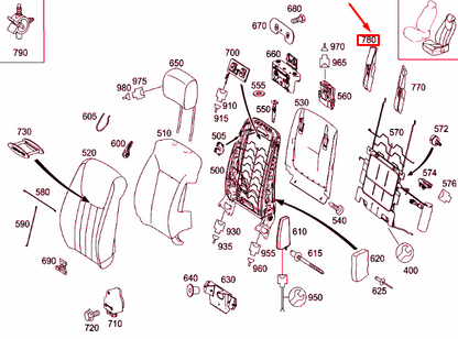 NEW MERCEDES-BENZ ML W164 FRONT LEFT SEAT RIGHT HOOK A2519100276 ORIGINAL