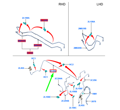 new ford kuga mk1 c394 front brake tube assy 5m51-2c292-ac 1428874 original