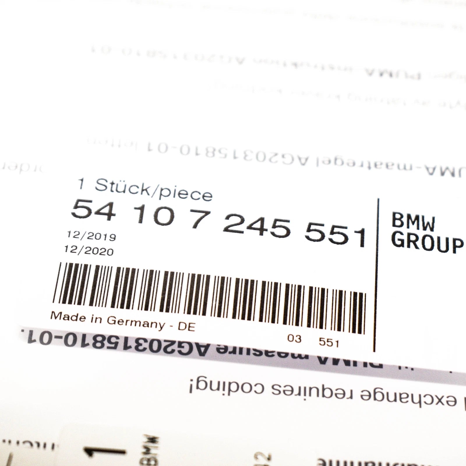 NEW BMW 5 F10 SUNROOF SEAL 54107245551 2013 ORIGINAL