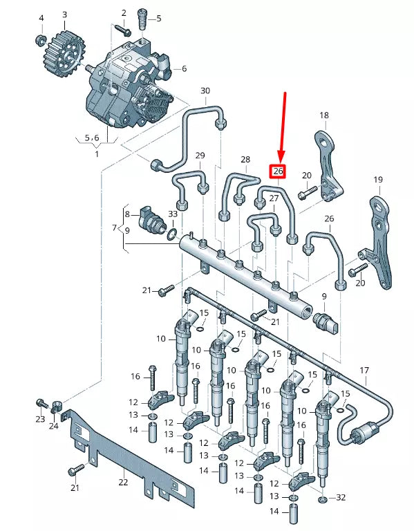 NEW VOLKSWAGEN CRAFTER 2F MK1 FUEL PRESSURE PIPE 076130301