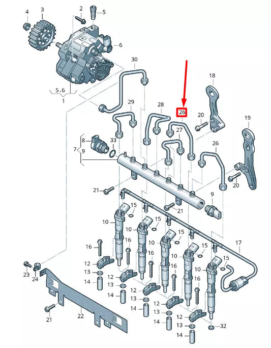 NEW VOLKSWAGEN CRAFTER 2F MK1 FUEL PRESSURE PIPE 076130301