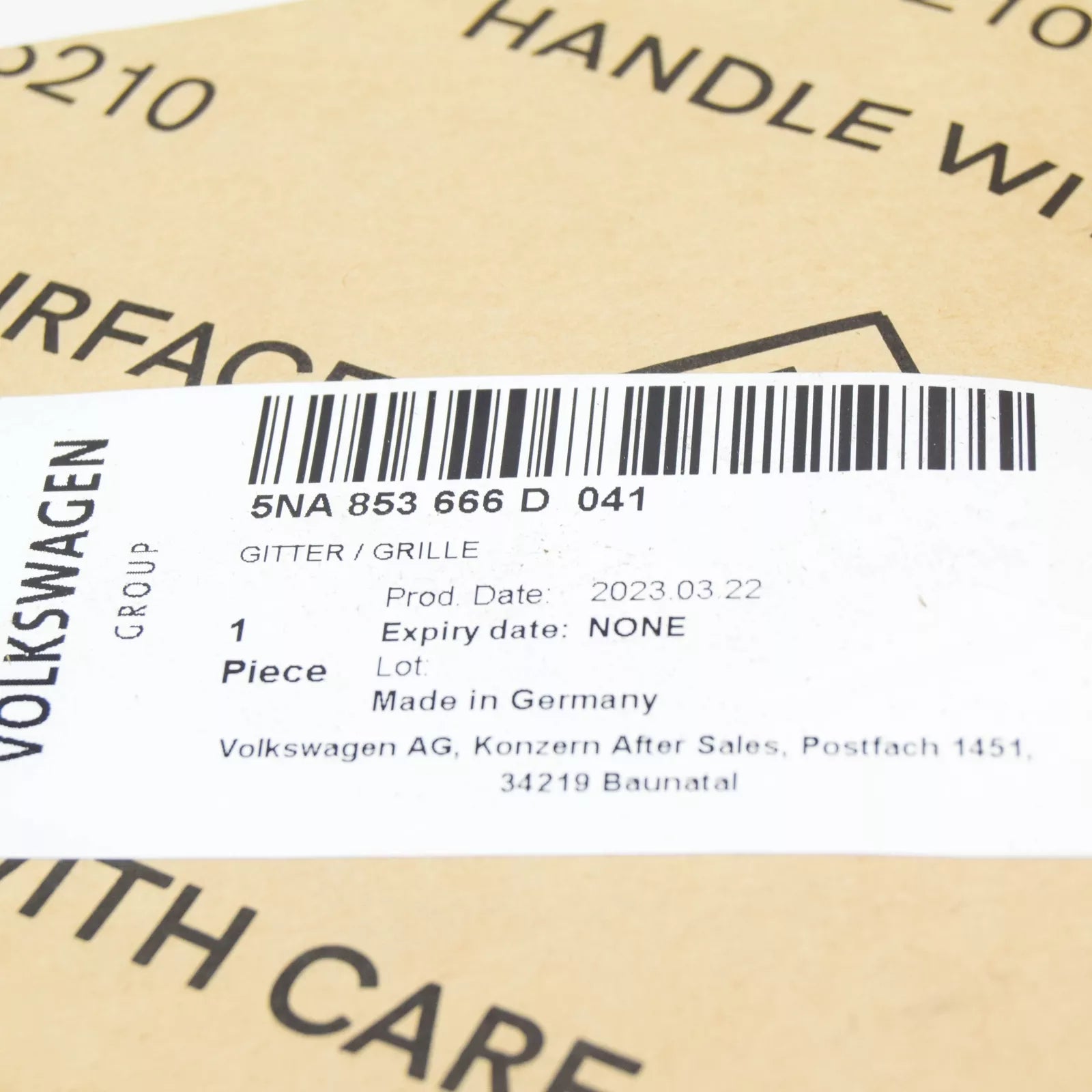 NEW VW TIGUAN AD FRONT RIGHT BUMPER GRILLE 5NA853666D 041 5NA853666D041 ORIGINAL