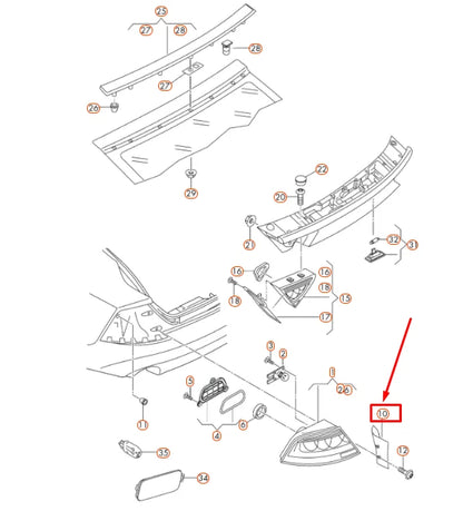 NEW AUDI A7 SPORTBACK 4G8 REAR LEFT SIDE PANEL TAILLIGHT TRIM 4G8945255 ORIGINAL