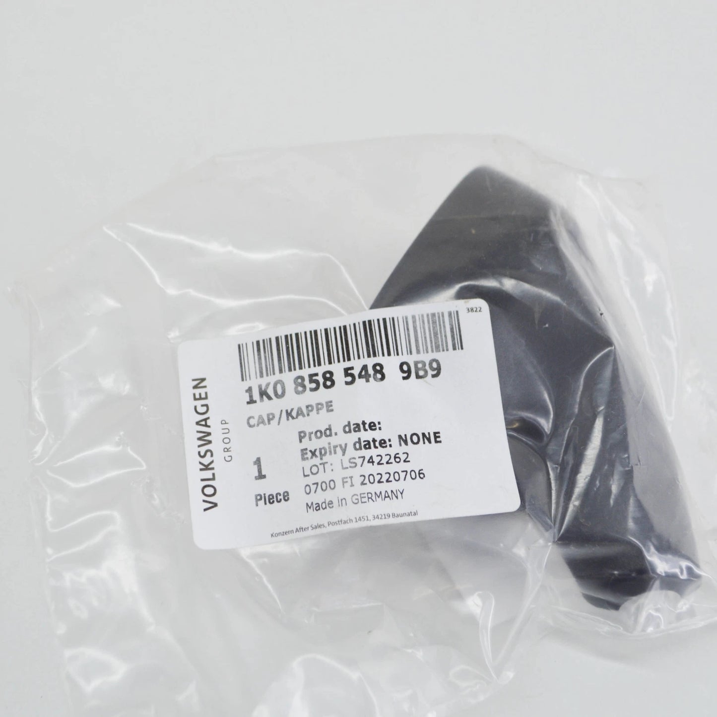 NEW VW AMAROK INTERIOR REAR VIEW MIRROR RIGHT COVER CAP 1K08585489B9 ORIGINAL