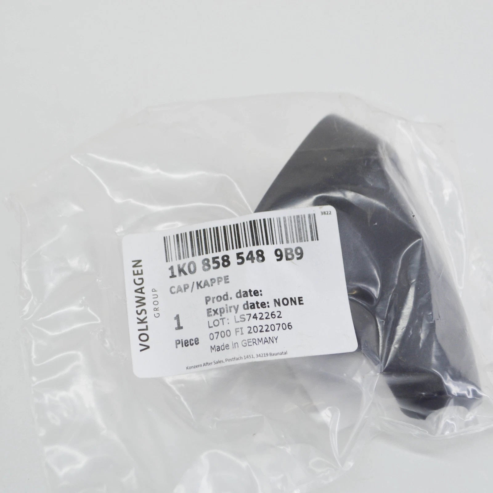 NEW VW AMAROK INTERIOR REAR VIEW MIRROR RIGHT COVER CAP 1K08585489B9 ORIGINAL