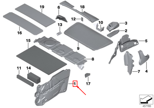 new mini paceman r61 front right door sound insulation 41009810880 original