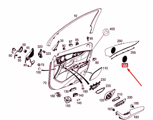 NEW MB E W213 FRONT LEFT DOOR PANEL LOUDSPEAKER COVER A2137275700