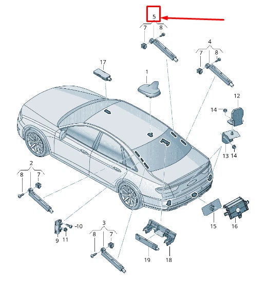 NEW AUDI A8 4N RIGHT UPPER ANTENNA AMPLIFIER 4N0035225P