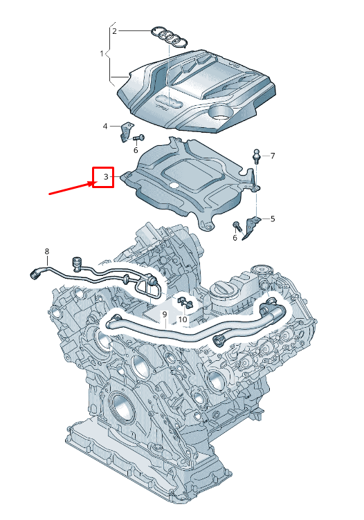 new audi q5 fy engine cover insulator 06m103097k original
