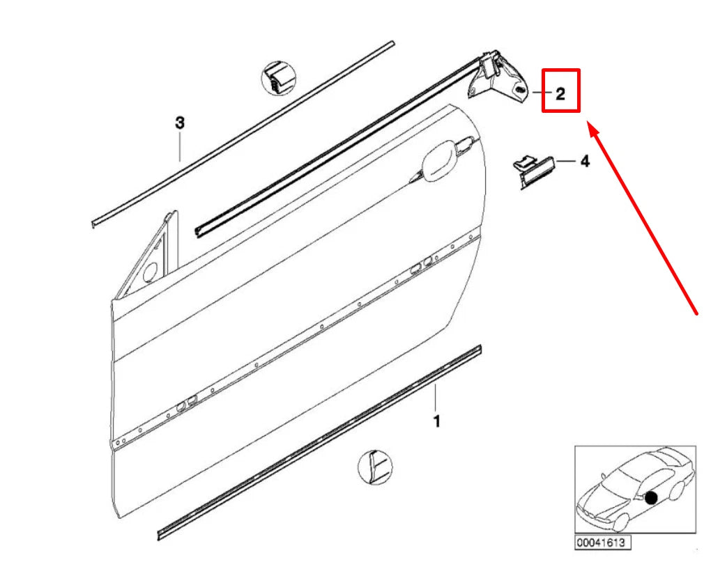 NEW BMW 3 E46 FRONT RIGHT INNER WINDOW CHANNEL COVER 8194732 51328194732