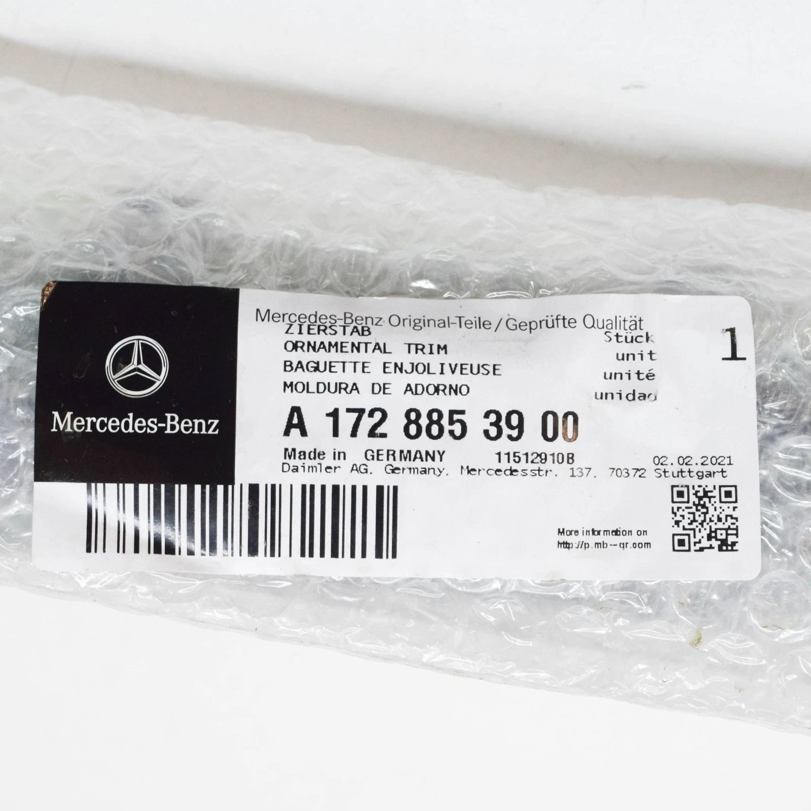 NEW MERCEDES-BENZ SLK R172 FRONT BUMPER CENTRAL TRIM A1728853900 ORIGINAL