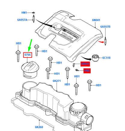 new ford focus mk2 oil filler cap 1527336 7m5q-6766-aa original