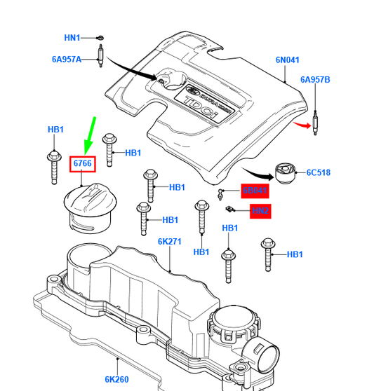 new ford focus mk2 oil filler cap 1527336 7m5q-6766-aa original