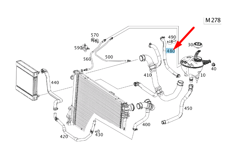 new mercedes-benz sl r231 coolant hose a2315014182 original