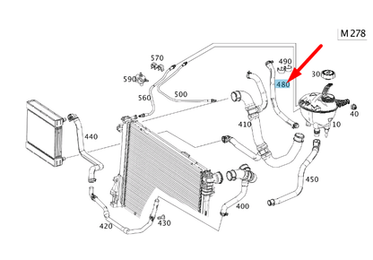 new mercedes-benz sl r231 coolant hose a2315014182 original
