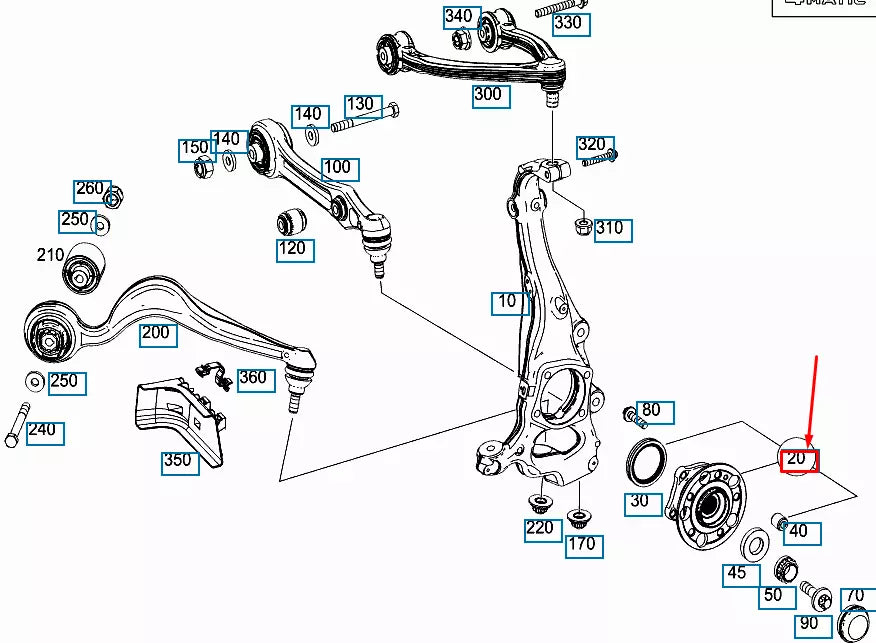 NEW MERCEDES-BENZ E W213 AMG FRONT WHEEL BEARING A2223340100 ORIGINAL