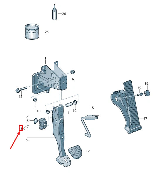 NEW AUDI A3 SPORTBACK 8P BRAKE PEDAL 1K1721142G ORIGINAL