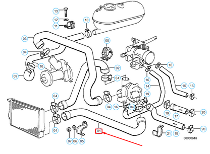 new bmw 3 e30 cooling system water hose 11531278925 1278925 original