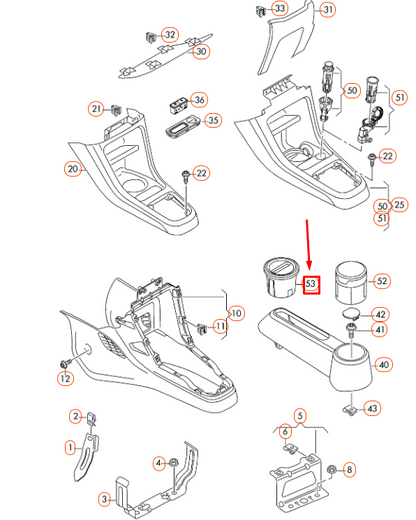 NEW VW UP CENTRE CONSOLE CELLPHONE HOLDER 1ST857953A9B9 ORIGINAL