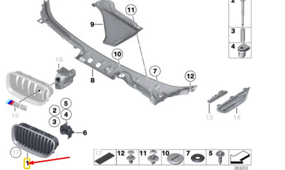 NEW BMW 5 F10 FRONT LEFT RADIATOR KIDNEY GRILLE 51137261355 7261355 ORIGINAL
