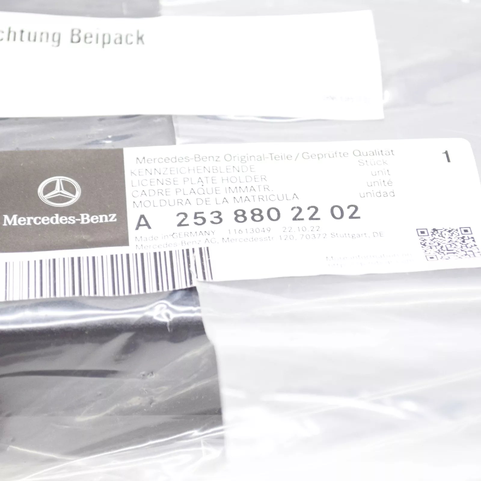 NEW MERCEDES-BENZ GLC COUPE C253 FRONT BUMPER NUMBER HOLDER A2538802202 ORIGINAL