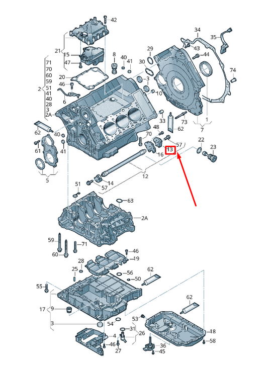new audi a6 avant c6 rear crankcase balancer weight 06e103331e original