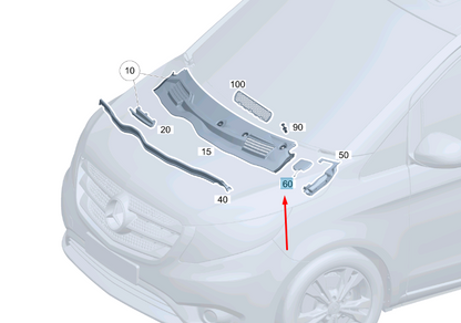 NEW MB VITO W447 FRONT WINDSHIELD LEFT COVER TRIM A44788415749051 ORIGINAL